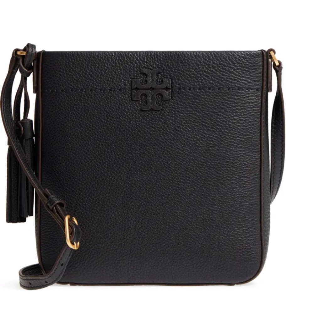 TORY BURCH MCGRAW LEATHER CROSSBODY TOTE